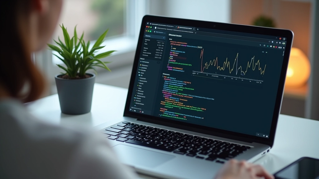 Laptop ekranas rodo Chrome DevTools Performance skiltį su įvairiais greičio rodikliais ir grafikus